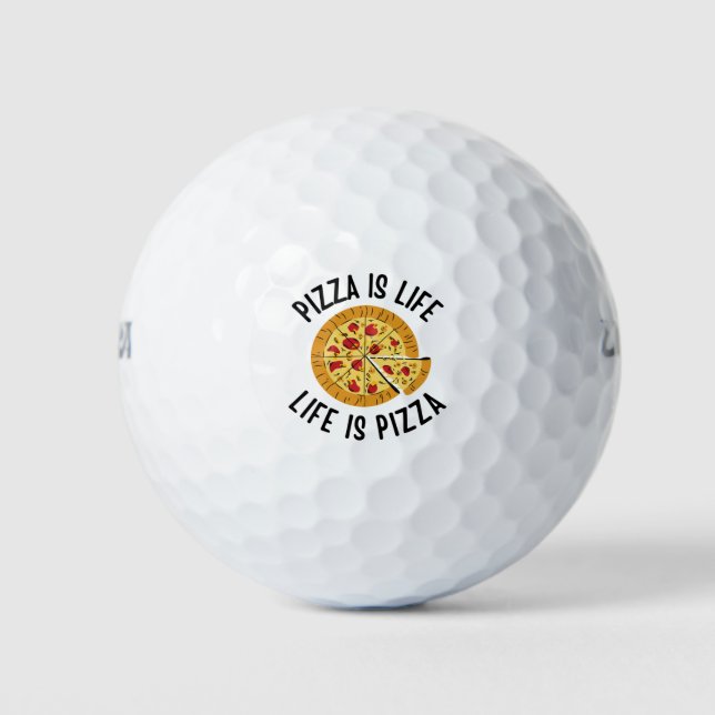 Pizza ist das Leben, wenn Pizza frisch ist Golfball (Vorderseite)