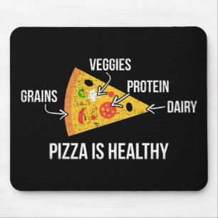 Pizza ist gesund - Carbs - Funny Novelty Fitness Mousepad