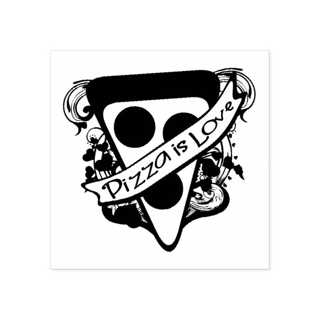 Pizza ist Liebe Gummistempel (Prägung)