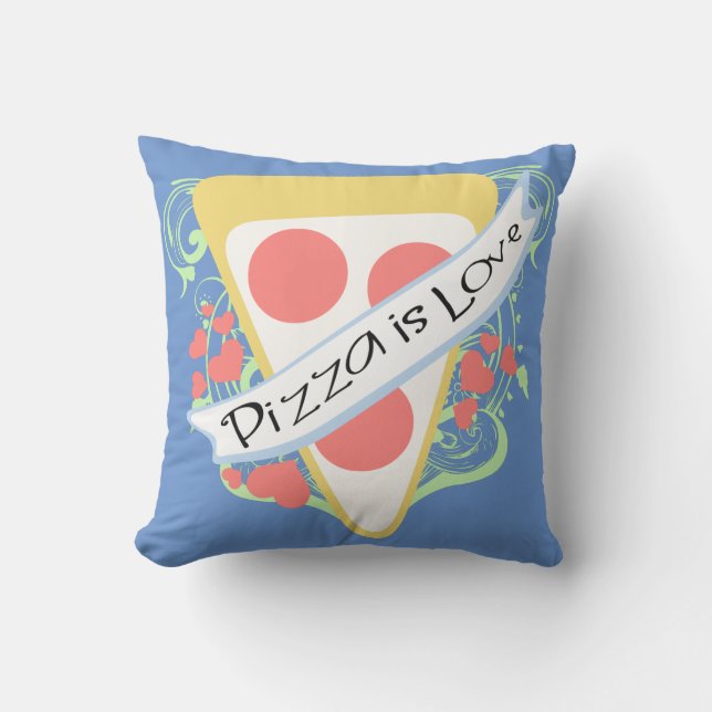 Pizza ist Liebe Kissen (Vorderseite)