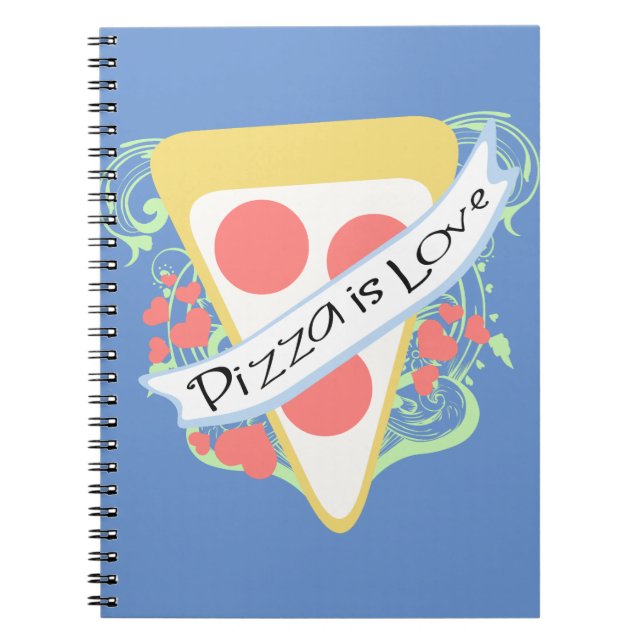 Pizza ist Liebe Notizblock (Vorderseite)