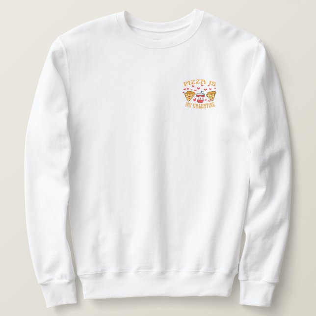 Pizza ist mein Niedlicher Valentinin-Valentinstag Sweatshirt (Design vorne)