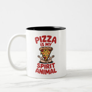 Pizza ist mein Seelentier Zweifarbige Tasse
