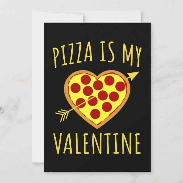 Pizza ist mein Valentine - Valentinstag Einladung (Vorderseite)