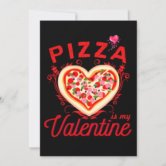 Pizza ist mein Valentiner Valentinstag Feiertagskarte (Vorderseite)