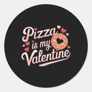 Pizza ist mein Valentiner Valentinstag Herz Pepper Runder Aufkleber