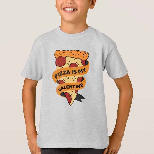 Pizza ist mein Valentiner Valentinstag  T-Shirt (Vorderseite)