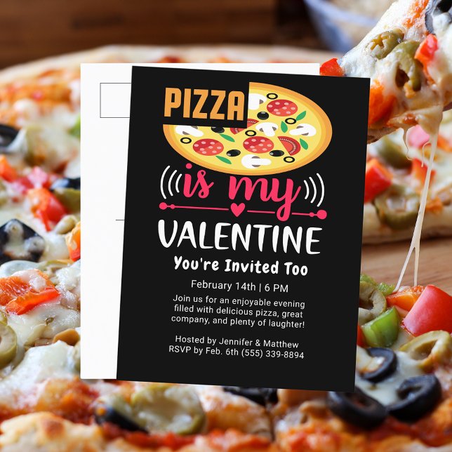 Pizza ist mein Valentinisches Party Feiertagspostkarte (Pizza Is My Valentine Funny Party Holiday Postcard)