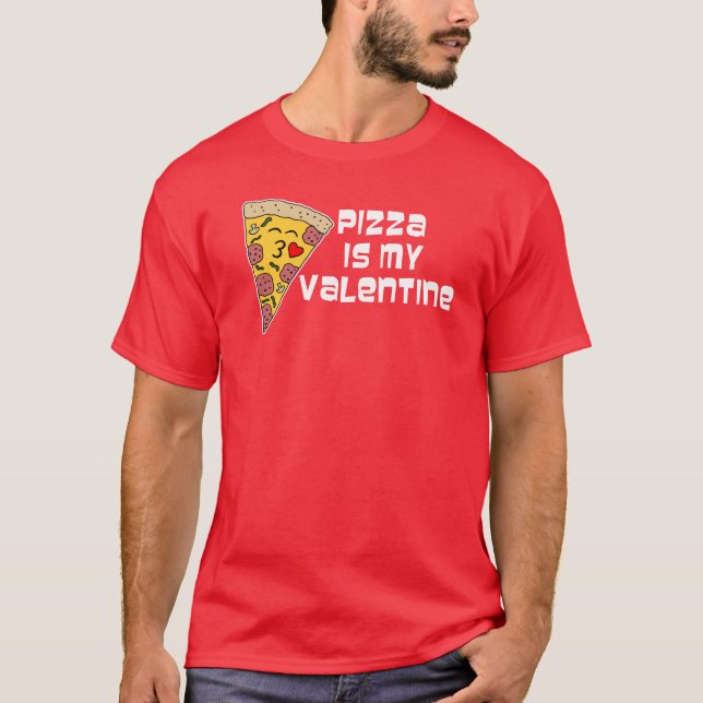 Pizza ist mein Valentinpizza-Cartoon T-Shirt (Vorderseite)