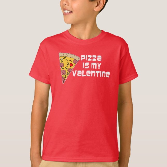 Pizza ist mein Valentinpizza-Cartoon T-Shirt (Vorderseite)