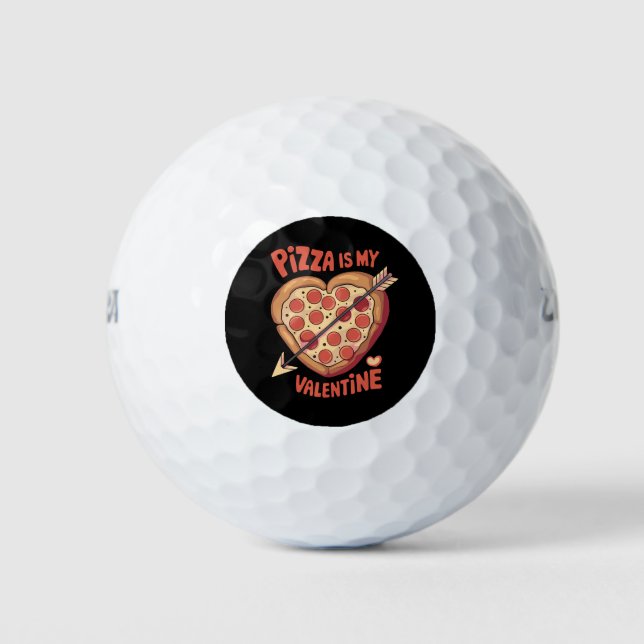 Pizza ist mein Valentinstag Funny Golfball (Vorderseite)