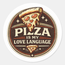 Pizza Ist Meine Liebe Lustiges Pizza-Liebhaber-Ges Runder Aufkleber