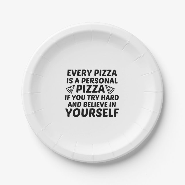 PIZZA IST PERSÖNLICH PAPPTELLER (Vorderseite)