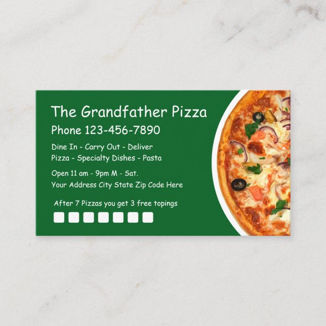 Pizza-Italiener-Restaurant Visitenkarte (Vorderseite)