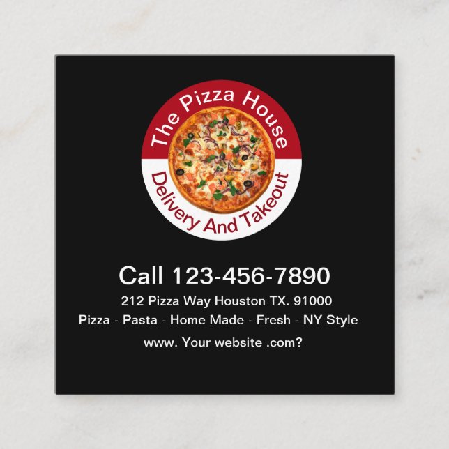 Pizza-italienisches Restaurant-einzigartiger Quadratische Visitenkarte (Vorderseite)