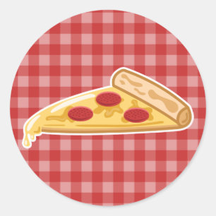 Pizza-Kartoffelstück Runder Aufkleber