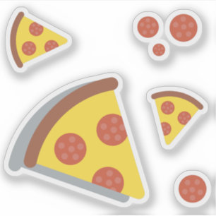 Pizza-Käse und Pepperonis lustiger Kinder-Retro-Sa Aufkleber