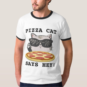 PIZZA KATZE SAGT HEY! Funny T - Shirt