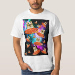 Pizza-Katze T-Shirt<br><div class="desc">Funny und verrücktes Design für ein cooles Geschenk !</div>