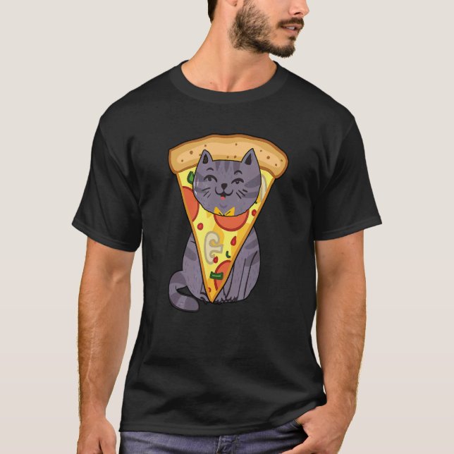 Pizza Katze T-Shirt (Vorderseite)