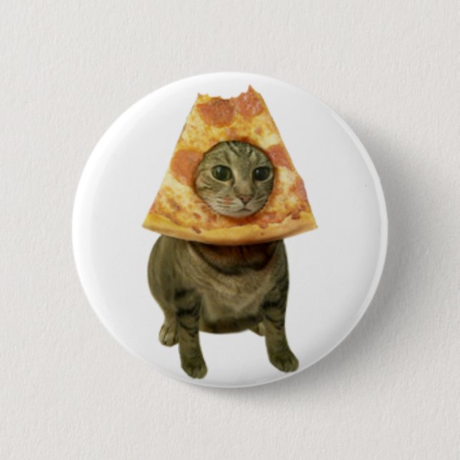 Pizza-Katzen-Entwurf Button (Vorderseite)