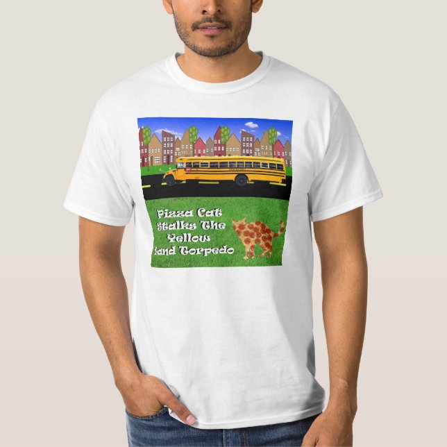 Pizza-Katzen-Land-Torpedo T-Shirt (Vorderseite)