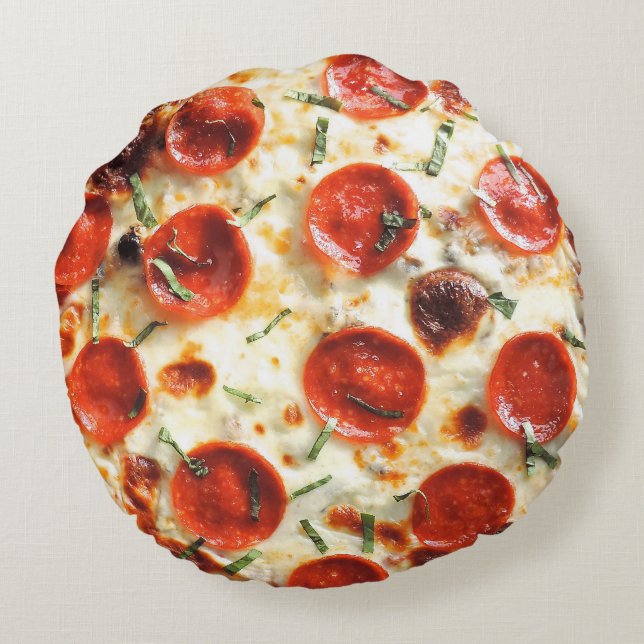 Pizza-Kissen Rundes Kissen (Rückseite)