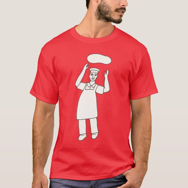 Pizza Koch Tossing Teig in Air Shirts (Vorderseite)