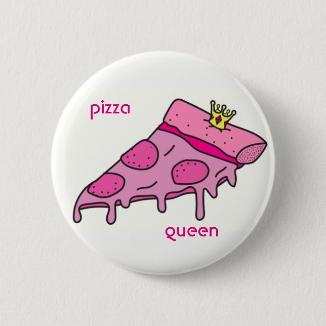 Pizza-Königin-Knopf Button (Vorderseite)