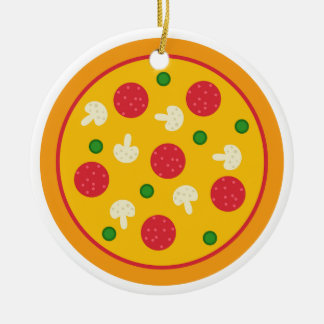 Pizza-Kuchen Keramik Ornament