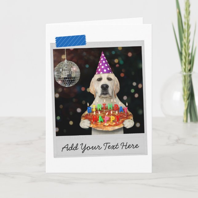 Pizza Labrador Retriever Dog Funny Card Karte (Vorderseite)