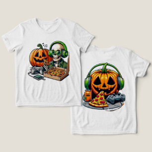 Pizza-liebendes Skelett: Gaming, Käseüberladung Tri-Blend Shirt