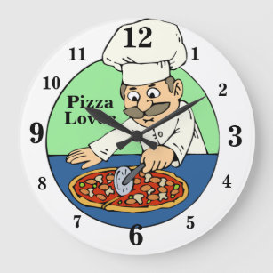 Pizza-Liebhaber-Küchen-Uhr mit Zahlen Große Wanduhr