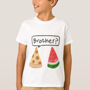 Pizza-Liebhaber Wassermelone Bruder Essen Sommer V T-Shirt