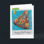 Pizza Lilo Tabby Cat Funny Birthday Card Karte<br><div class="desc">Mit diesem skurrilen und lustigen Katzendesign den Geburtstag eines jeden Katzenliebhabers stärken!</div>