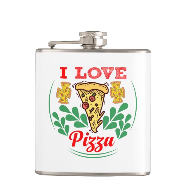 Pizza Lover Fun Design for Food Fanatics Flachmann (Vorderseite)