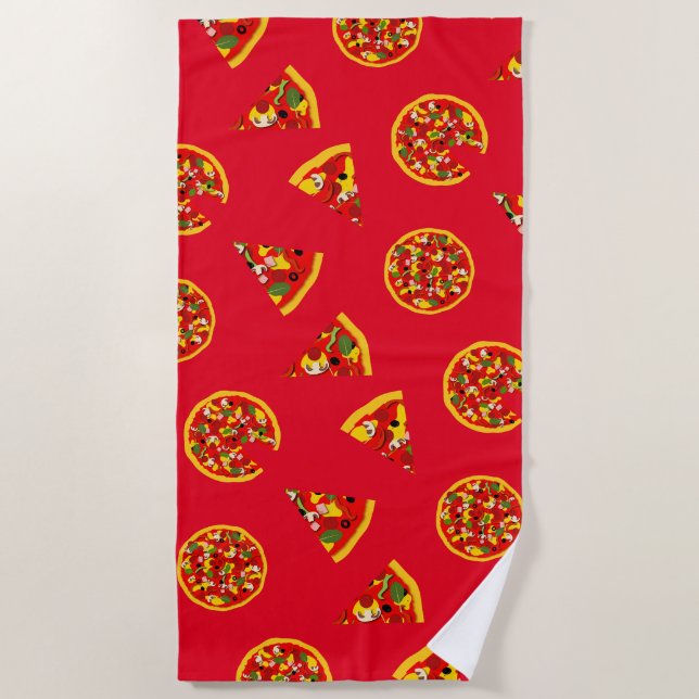 Pizza Lover Fun Food Pattern Strandtuch (Vorderseite)