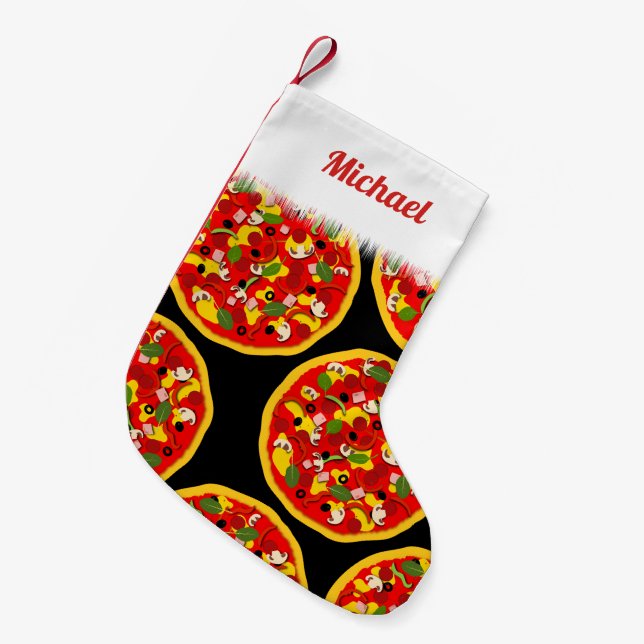 Pizza Lover Kleiner Weihnachtsstrumpf (Vorderansicht (hängend))