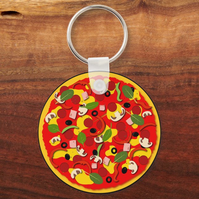 Pizza Lover Personalisiert Schlüsselanhänger (Vorderseite)
