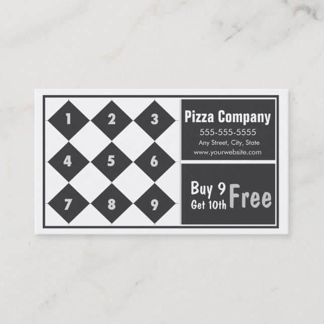 Pizza-Loyalitäts-Visitenkarte Treuekarte (Vorderseite)