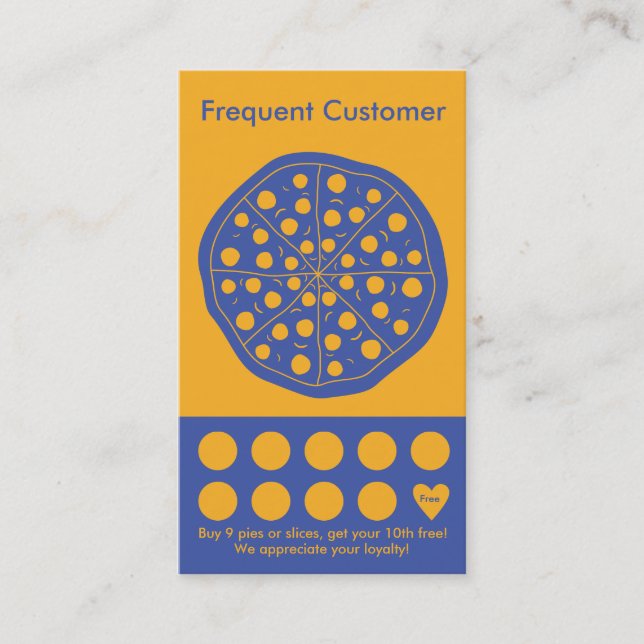 Pizza Loyalty Business Card Briefmarke Card Treuekarte (Vorderseite)