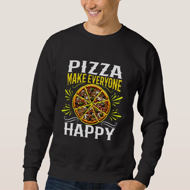 Pizza macht alle glücklich sweatshirt (Vorderseite)