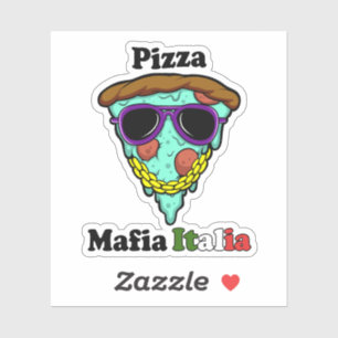 Pizza Mafia Italia – Lustige Gangster-Pizza-Scheib Aufkleber