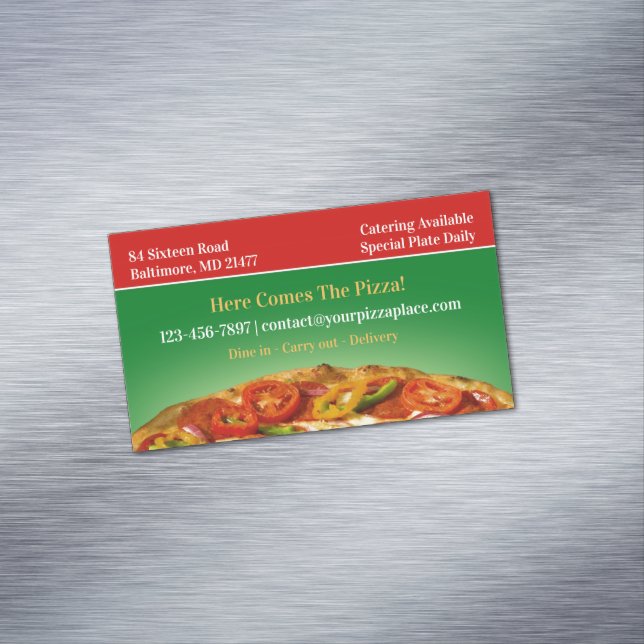 Pizza Magnetische Visitenkarte (Beispiel)