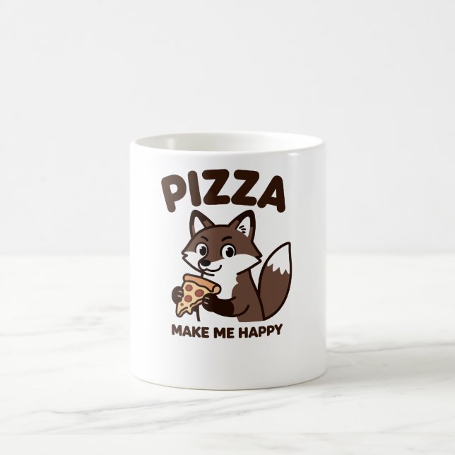 Pizza Make Me Happy Kaffeetasse (Mittel)