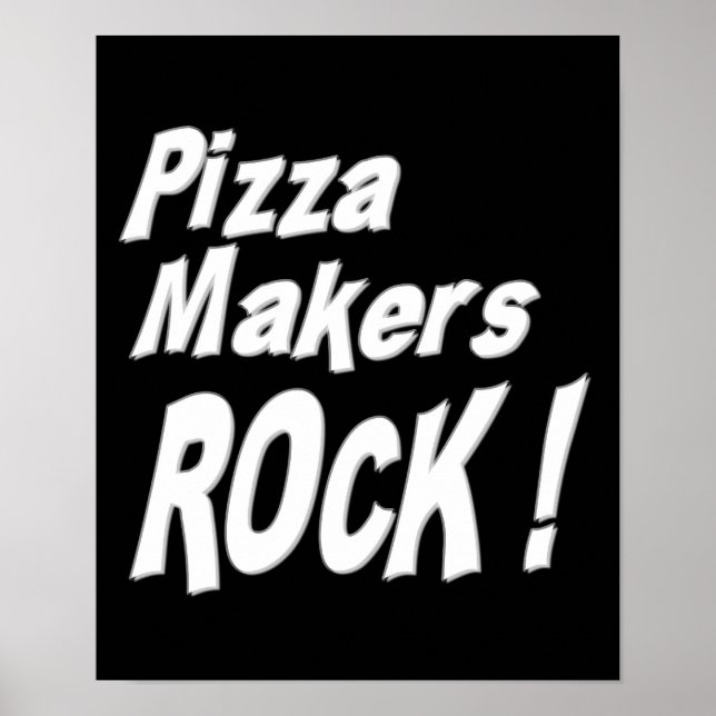 Pizza Makers Rock! Poster Print (Vorne)