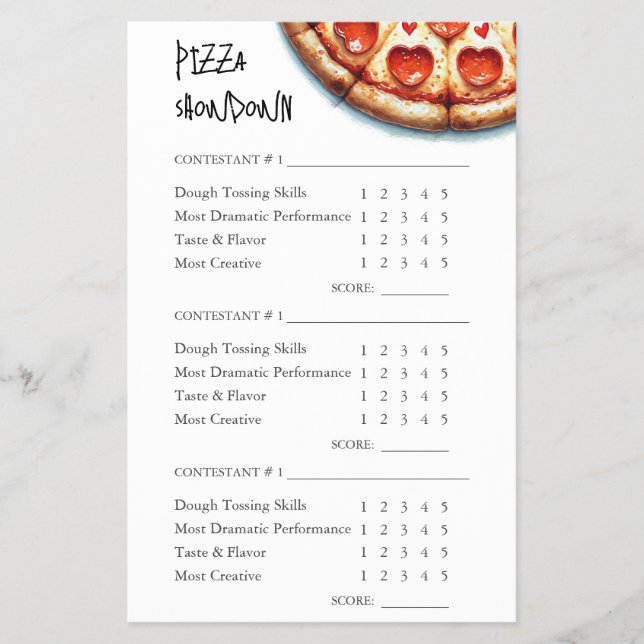 Pizza Making Contest Scorecard Flyer (Vorne)