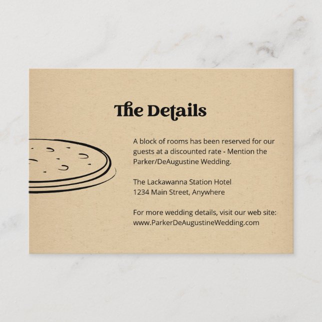 Pizza Mariage Informations Détails Carte de boîtie (Devant)