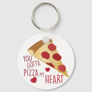 Pizza mein Herz Schlüsselanhänger