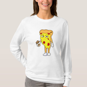 Pizza mit Salami Chee & Kaffee T-Shirt
